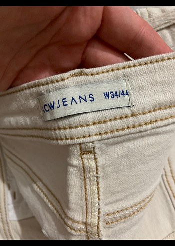 Beyaz Kadın Keten Kumaş Pantolon - Görsel 2