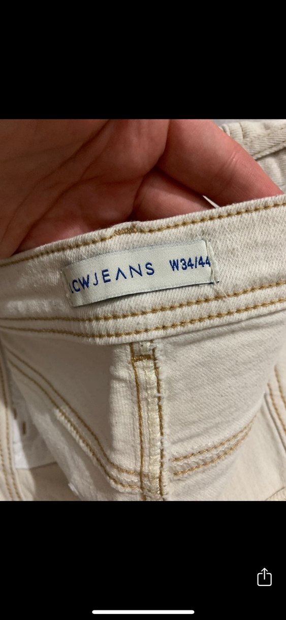 Beyaz Kadın Keten Kumaş Pantolon - Görsel 2