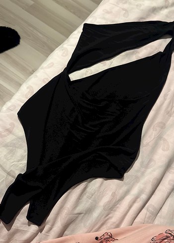 Siyah Drapeli Strappy Kadın Mayo - Görsel 3