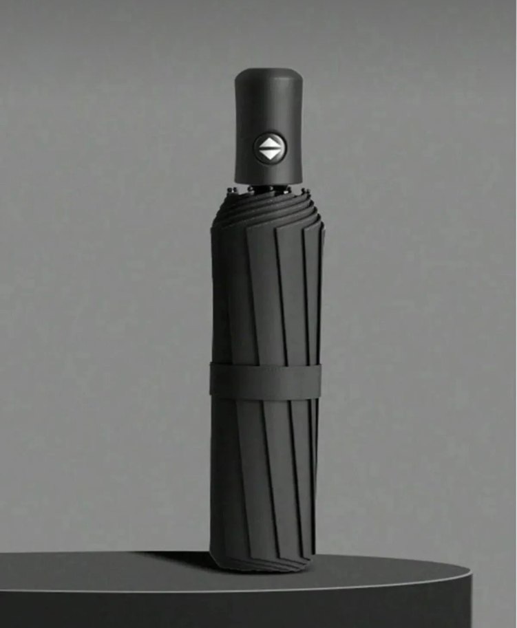 Bay bayan Siyah Piliseli Minimalist Şemsiye - Görsel 2