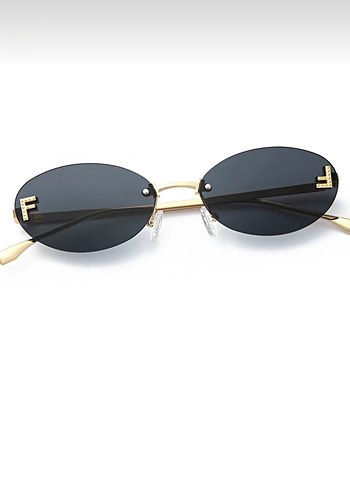 Altın Çerçeveli Koyu Lensli Kadın Gözlüğü fendi - Görsel 2