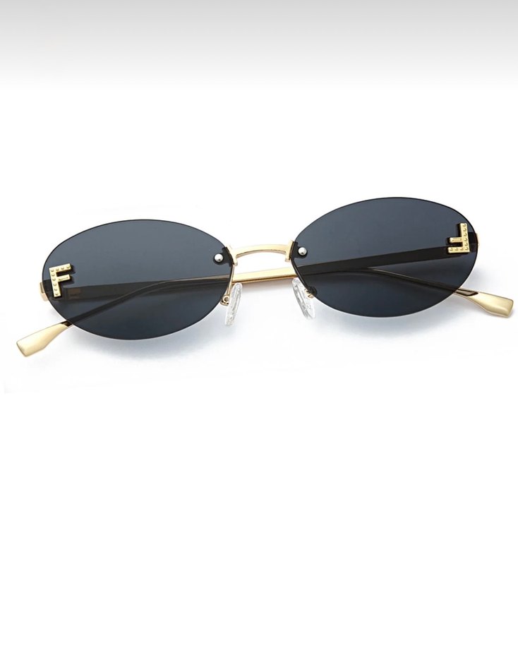 Altın Çerçeveli Koyu Lensli Kadın Gözlüğü fendi - Görsel 2