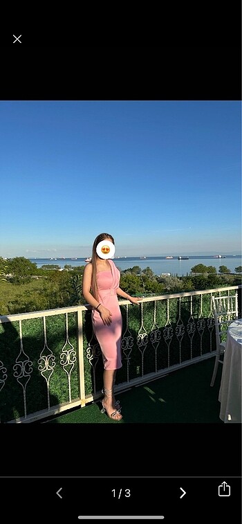 Pembe tek omuz elbise