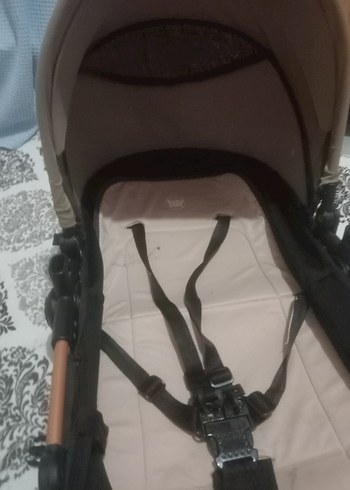 Bej ve gri bebek arabası - Görsel 9