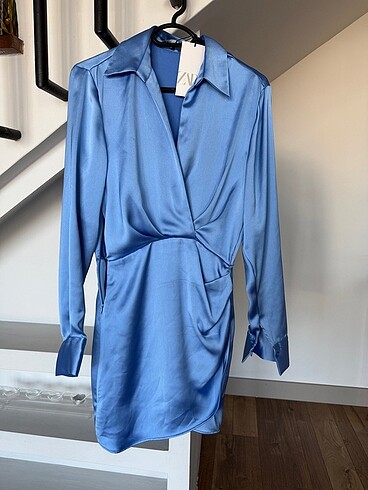 Zara Etiketli zara saten elbise