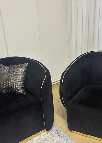 Desenli Siyah Modern Koltuk Takımı - Görsel 4