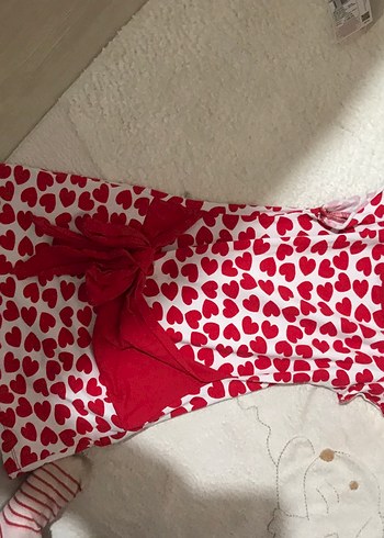 Renkli Kalp Desenli Kız çocuk elbise