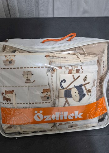 Nakışlı Çocuk Uyku Seti, Kahverengi ve Gri - Görsel 5