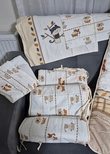 Nakışlı Çocuk Uyku Seti, Kahverengi ve Gri - Görsel 2