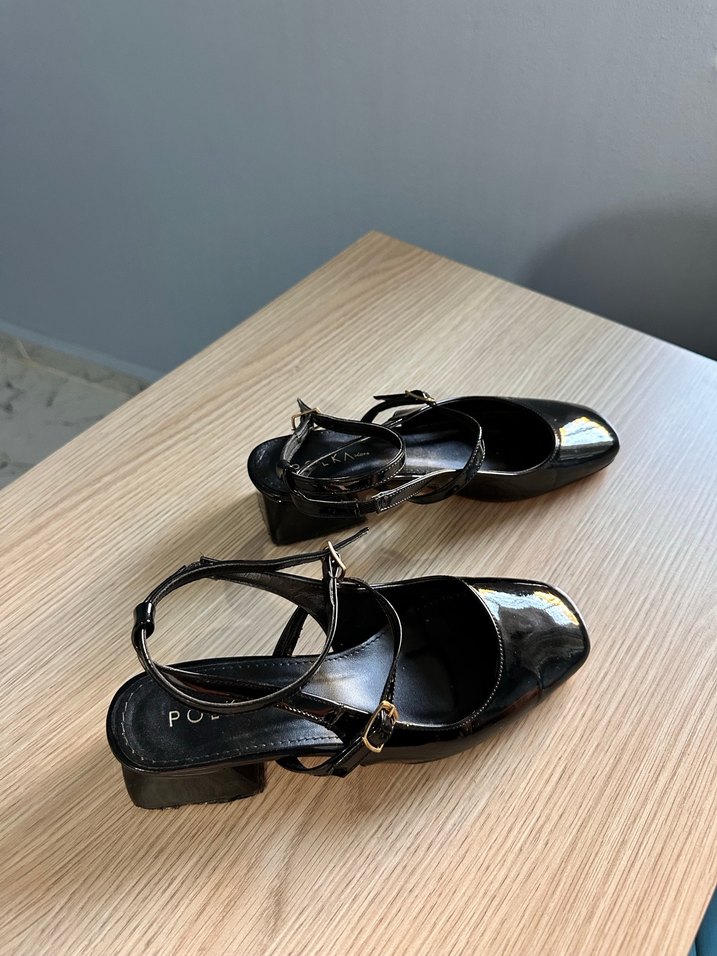 Siyah Tokalı Blok Topuk Kadın Klasik Ayakkabı - Görsel 3