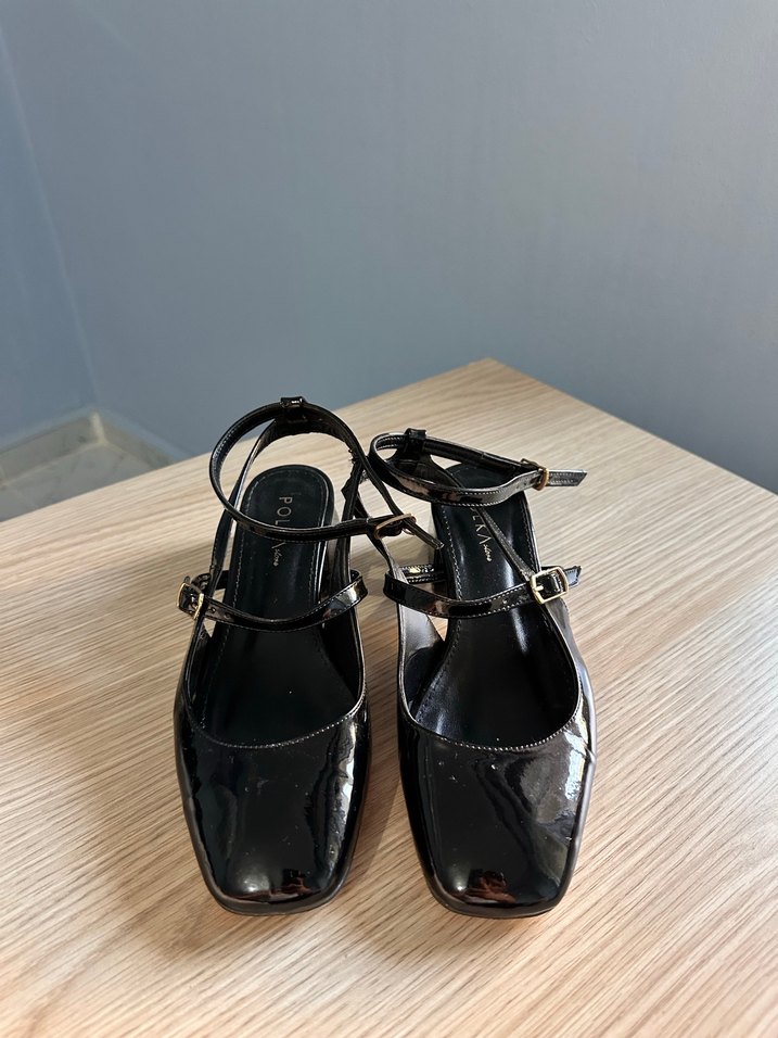 Siyah Tokalı Blok Topuk Kadın Klasik Ayakkabı - Görsel 2