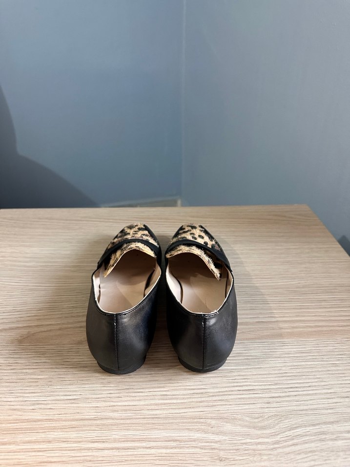 Kahverengi Leopar Desenli Blok Topuklu Kadın Babet - Görsel 3