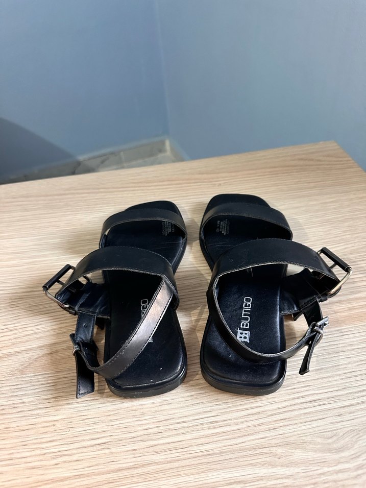 Siyah Tokalı Kadın Topuklu Sandalet - Görsel 3