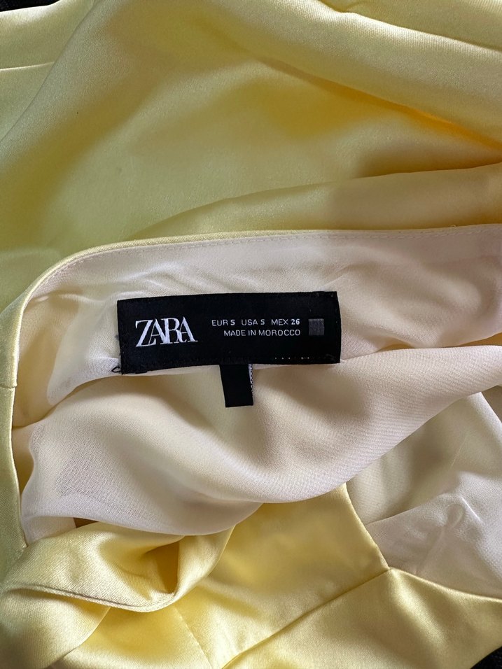 Sarı Tek Omuz Drapeli Uzun Elbise - Görsel 4