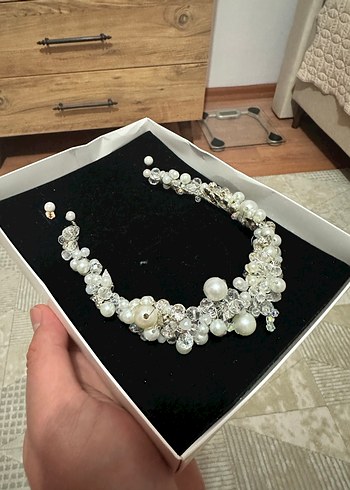 Ürün SIFIR Beyaz Boncuklu Kadın Saç Aksesuarı - Görsel 2