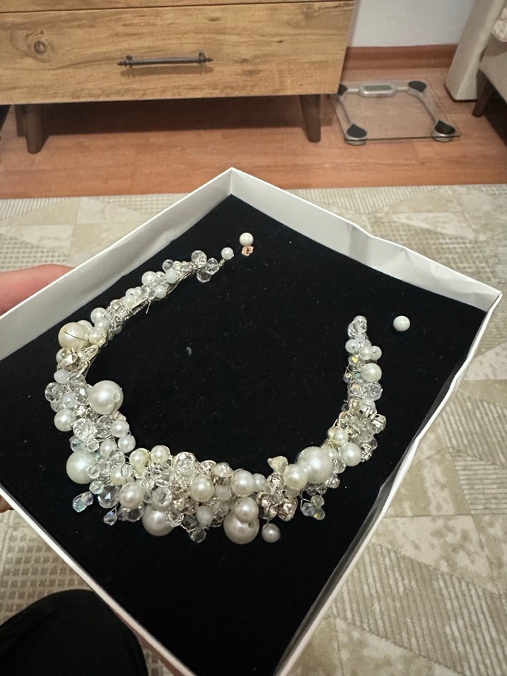 Ürün SIFIR Beyaz Boncuklu Kadın Saç Aksesuarı - Görsel 3