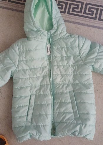 Turkuaz Kapüşonlu unisex Çocuk Mont - Görsel 2