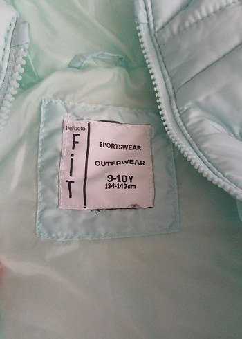 Turkuaz Kapüşonlu unisex Çocuk Mont - Görsel 3