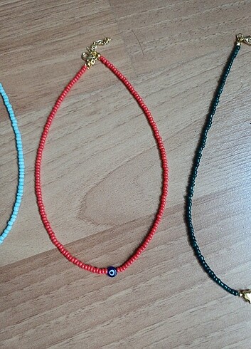 4 adet renkli boncuk kolye  - Görsel 2