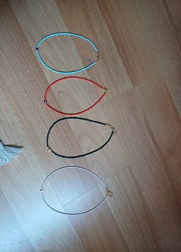 4 adet renkli boncuk kolye  - Görsel 6