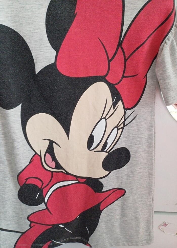 Az kullanılmış minnie mouse gri on kosmi baskılı  - Görsel 3
