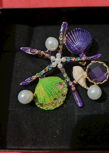 Renkli Boncuklu Deniz Temalı Broş - Görsel 2