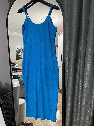 LC Waikiki Mavi askılı elbise