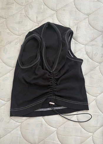 Siyah Fermuarlı Halter Yaka Atlet