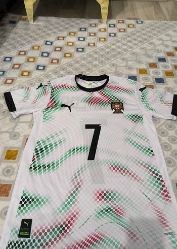 Beyaz Baskılı Erkek 7 numara Ronaldo Portekiz S beden sıfır