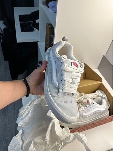 43 Beden beyaz Renk Vans knu skool white/red