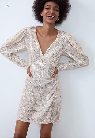 Zara payetli elbise