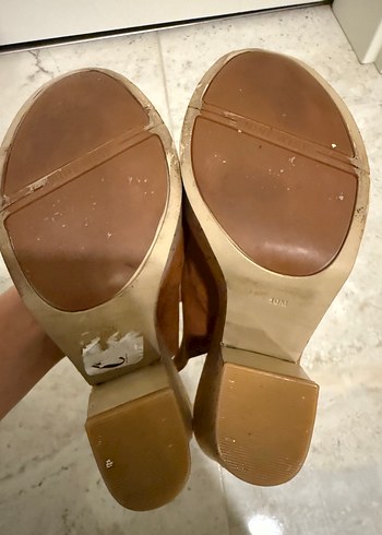 Nine West Camel Rengi Deri Kadın Dolgu Topuklu Ayakkabı - Görsel 7