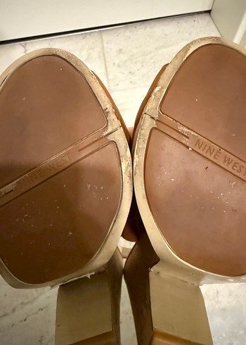 Nine West Camel Rengi Deri Kadın Dolgu Topuklu Ayakkabı - Görsel 8