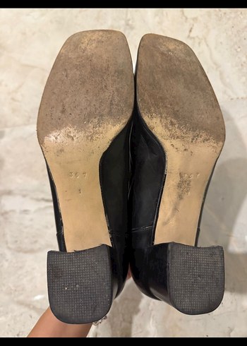 Gerçek Deri Siyah Topuklu Klasik Ayakkabı - Görsel 4