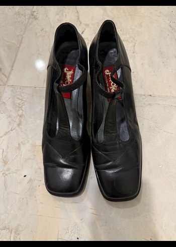 Gerçek Deri Siyah Topuklu Klasik Ayakkabı - Görsel 2