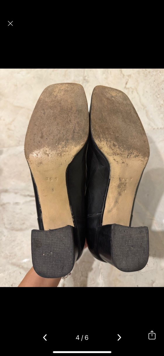 Gerçek Deri Siyah Topuklu Klasik Ayakkabı - Görsel 4