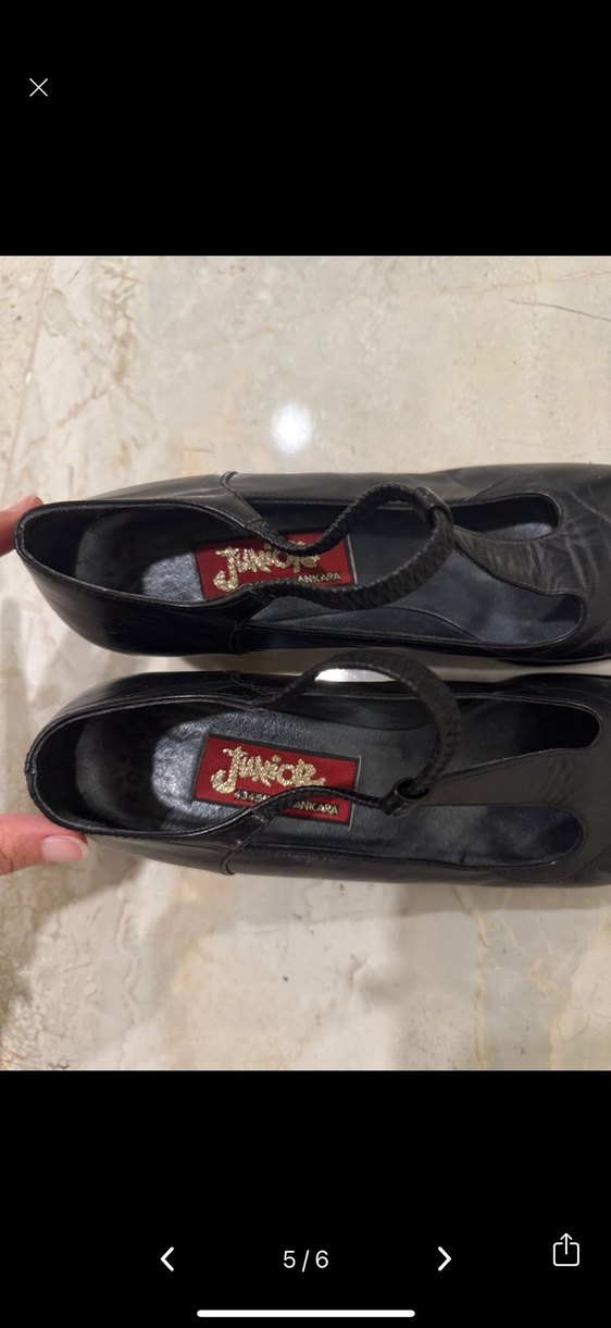 Gerçek Deri Siyah Topuklu Klasik Ayakkabı - Görsel 5