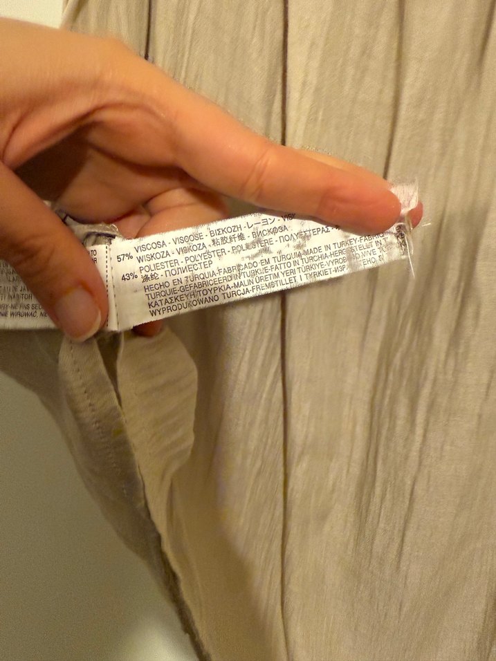 Zara Bej Düğmeli Bohem Bluz - Görsel 4