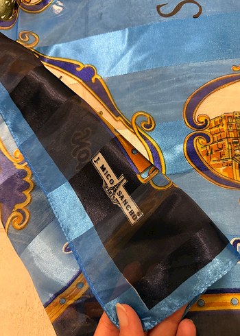 Mavi Bohem Paris Temalı Kadın Fular - Görsel 2