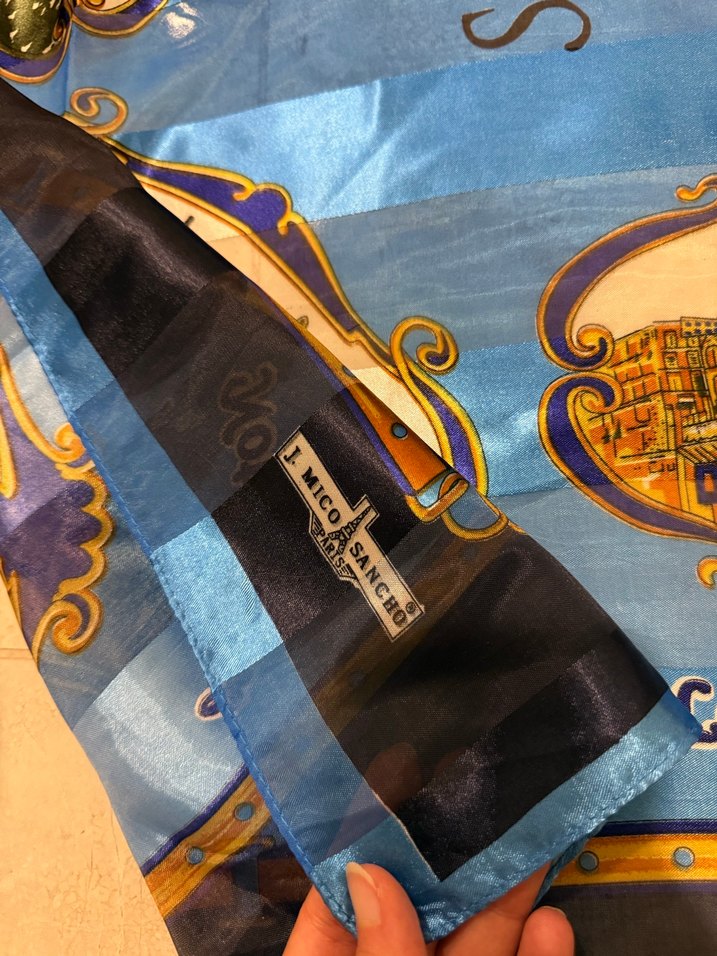 Mavi Bohem Paris Temalı Kadın Fular - Görsel 2