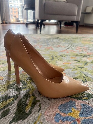 Bershka Nude Stiletto Tapuklu Ayakkabı 36 Numara