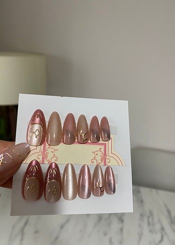 Bej Işıltılı Takma tırnak - Görsel 2