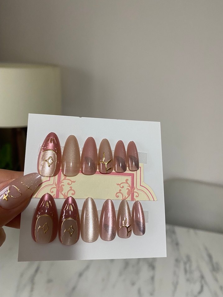 Bej Işıltılı Takma tırnak - Görsel 2