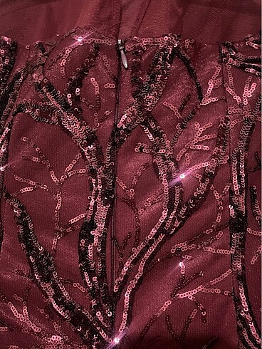 Kına balık model bordo abiye - Görsel 7