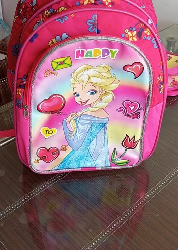 Renkli Pembe Kız Çocuk Okul Çantası Seti