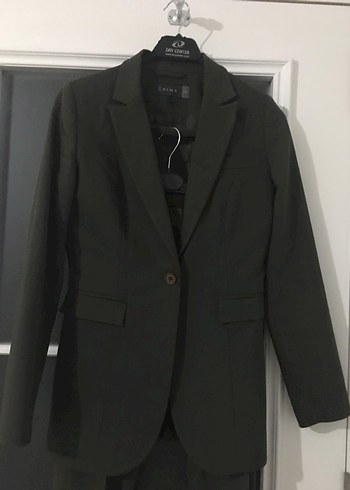 xs Beden Düğmeli Siyah Kadın Blazer Ceket takimi xs