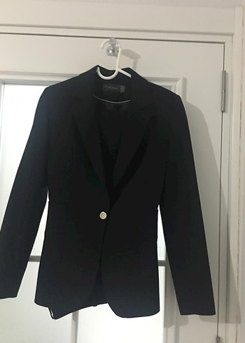 xs Beden Düğmeli Siyah Kadın Blazer Ceket takimi xs