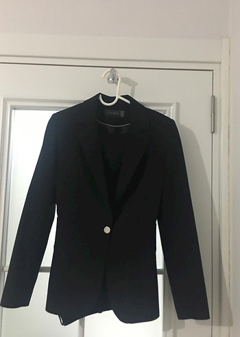 Chima Düğmeli Siyah Kadın Blazer Ceket takimi xs