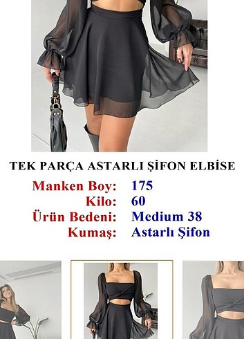 m Beden Astarlı şifon elbise
