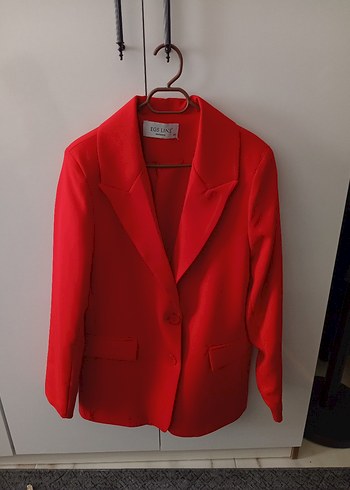 Klasik Kesim Kırmızı Kadın Blazer Ceket